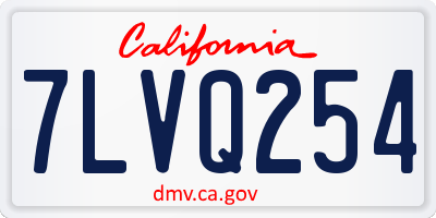 CA license plate 7LVQ254