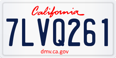 CA license plate 7LVQ261