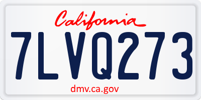 CA license plate 7LVQ273