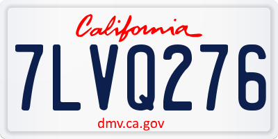 CA license plate 7LVQ276