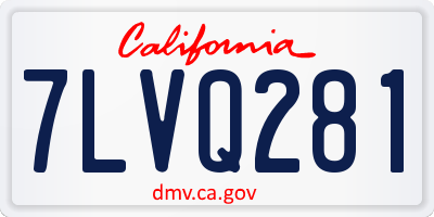 CA license plate 7LVQ281