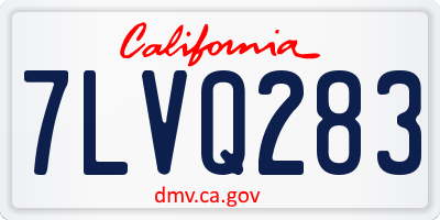 CA license plate 7LVQ283
