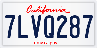 CA license plate 7LVQ287