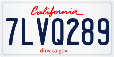 CA license plate 7LVQ289