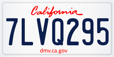 CA license plate 7LVQ295