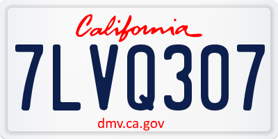 CA license plate 7LVQ307