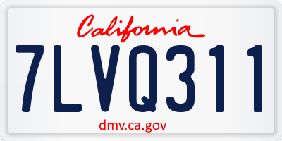 CA license plate 7LVQ311