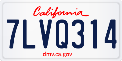 CA license plate 7LVQ314