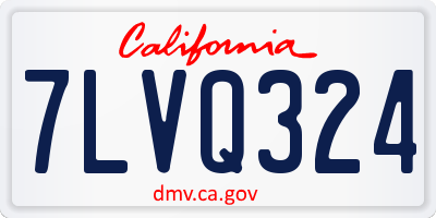 CA license plate 7LVQ324
