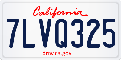 CA license plate 7LVQ325