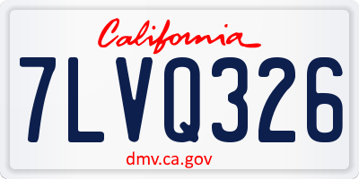 CA license plate 7LVQ326