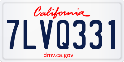 CA license plate 7LVQ331