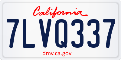 CA license plate 7LVQ337