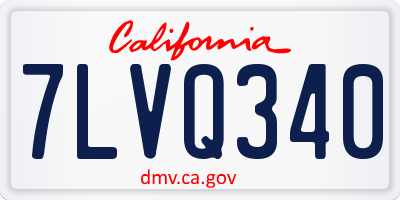 CA license plate 7LVQ340