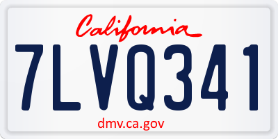 CA license plate 7LVQ341