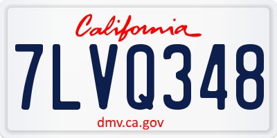 CA license plate 7LVQ348