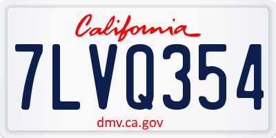 CA license plate 7LVQ354