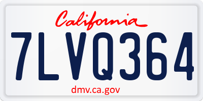 CA license plate 7LVQ364