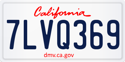 CA license plate 7LVQ369