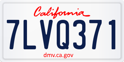 CA license plate 7LVQ371