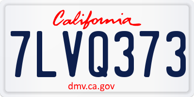 CA license plate 7LVQ373