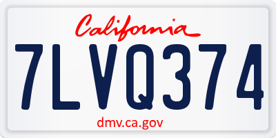 CA license plate 7LVQ374