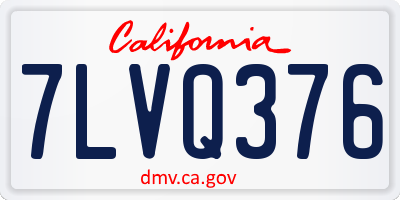 CA license plate 7LVQ376