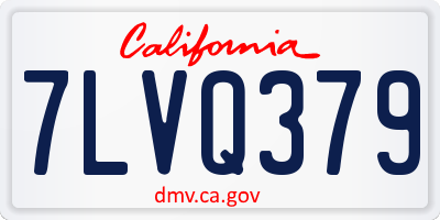 CA license plate 7LVQ379