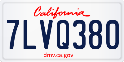 CA license plate 7LVQ380