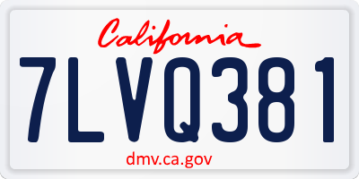 CA license plate 7LVQ381