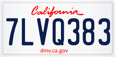 CA license plate 7LVQ383