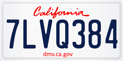 CA license plate 7LVQ384