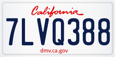 CA license plate 7LVQ388