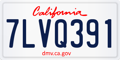CA license plate 7LVQ391