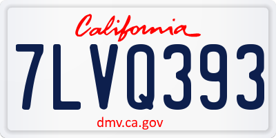 CA license plate 7LVQ393