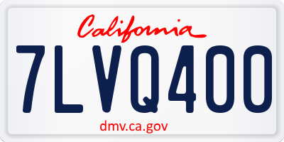 CA license plate 7LVQ400