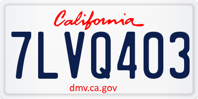 CA license plate 7LVQ403