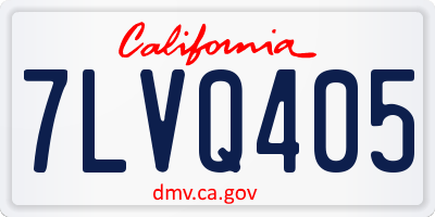 CA license plate 7LVQ405