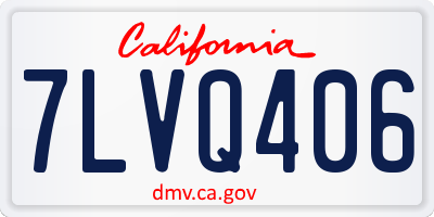 CA license plate 7LVQ406