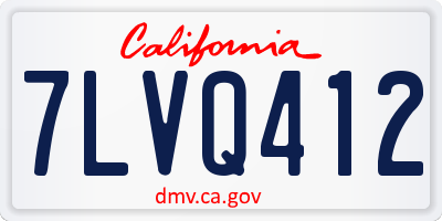 CA license plate 7LVQ412