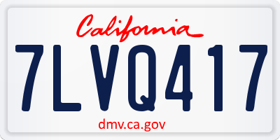CA license plate 7LVQ417