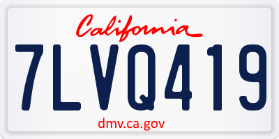 CA license plate 7LVQ419