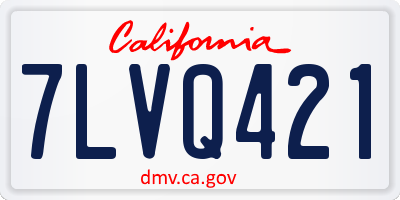 CA license plate 7LVQ421