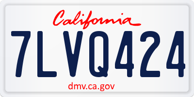 CA license plate 7LVQ424