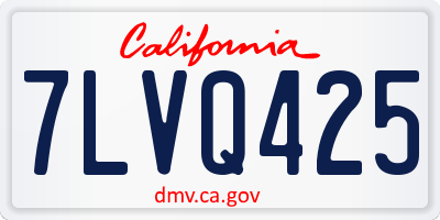 CA license plate 7LVQ425