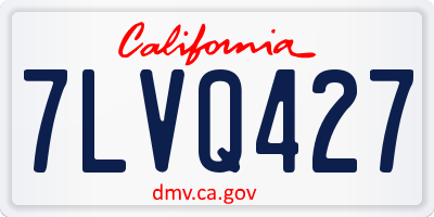 CA license plate 7LVQ427