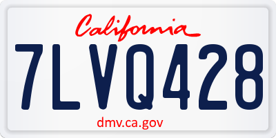 CA license plate 7LVQ428