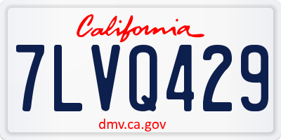 CA license plate 7LVQ429