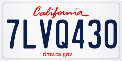 CA license plate 7LVQ430
