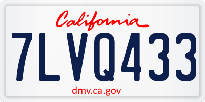 CA license plate 7LVQ433